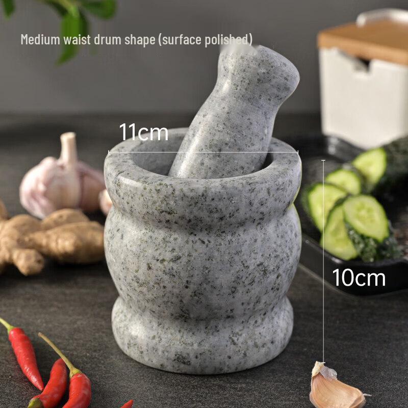 Natural Stone Garlic Press and Herb Mortar and Pestle Set