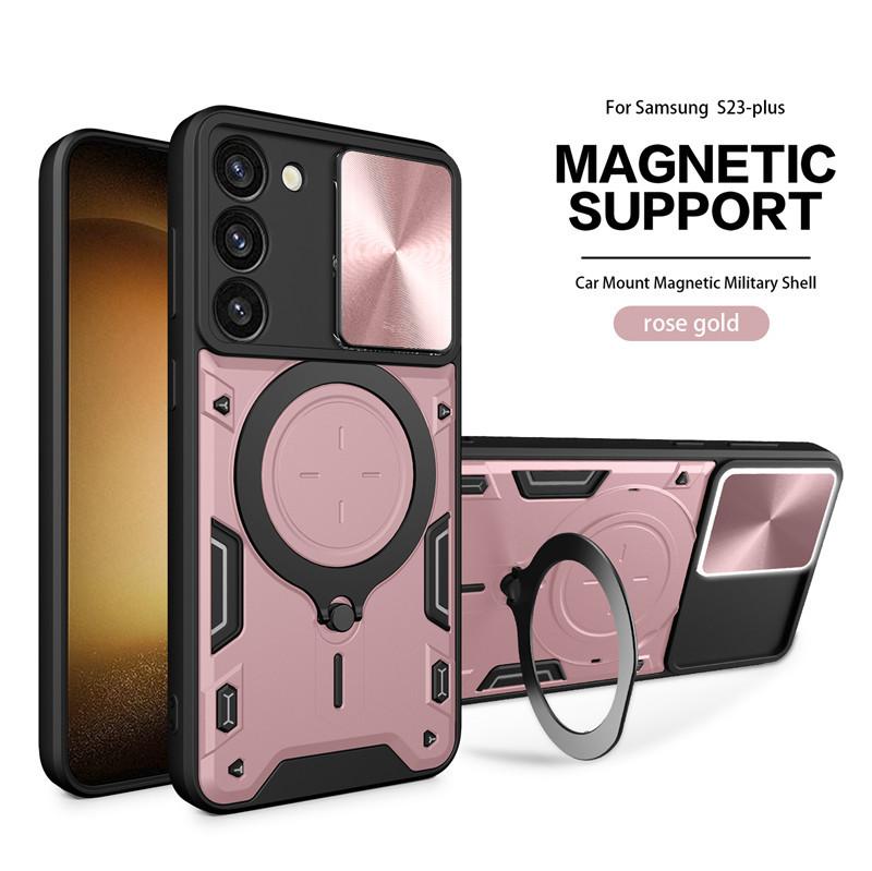 Suitable for Samsung Note20 Car Magnetic Suction Mobile Phone Case Samsung S23ultra Push Window Anti Fall Protection Case