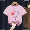 Fashion Watercolor Gymnastics Print T-Shirt Girls Dance Girl Clothes Kids T Shirt I Love Gymnastics Girls Clothes Summer Tshirt