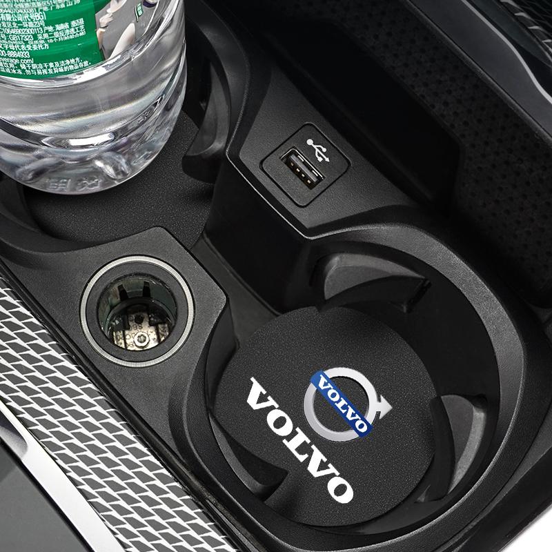 2pcs Car Water Cup Bottle Holder Anti-slip Mat Pad Suede For Volvo EX30 XC60 XC40 V60 V40 XC90 XC70 V50 S60 V70 S90 Olestar AWD