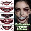 DIY Big Mouth Tattoo Sticker Scary Bloodiness Temporary Scar Stickers  Haunted House