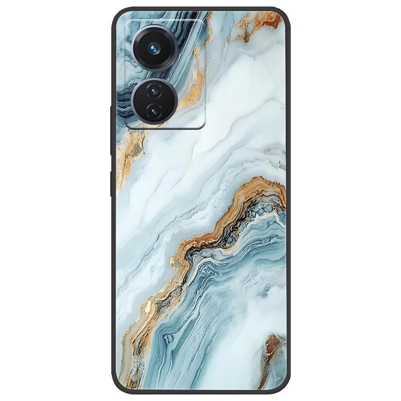 For Vivo T1 4G Y55 4G iQOO Z6 44 W V2153 Case Marble Soft Matte Silicone Back Cover For Vivo T1 44W Full Coverage Phone Shell