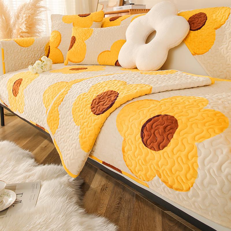 Universal Milk Velvet Sofa Cushion for All Seasons, Thickened Sofa Cover, Plush Cover Cloth