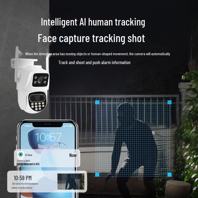 360° Panoramic Outdoor HD Triple-Lens Remote Camera