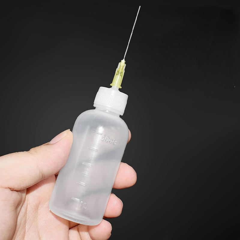 Bouteille d'alcool liquide de 50 ml avec graduation pour distributeur Colophane Pâte de flux de soudure Pour nettoyage de PCB de téléphone Outils de soudage et de réparation