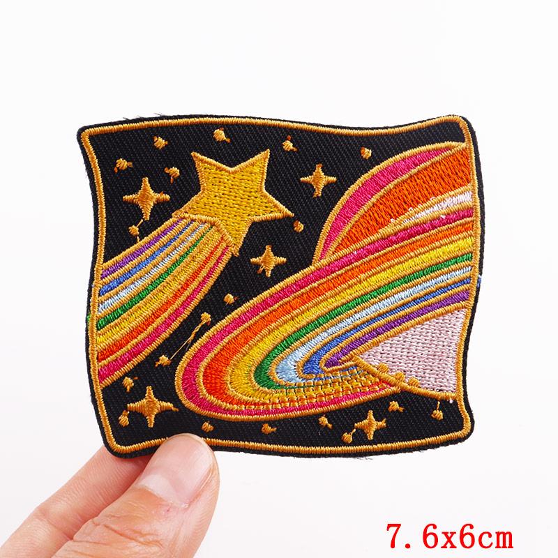 Cartoon Patch Sun Moon Embroidered Patches DIY Iron On Patches For Clothing Jackets Jenas Backpack Sew Embroidery Badges Sticker