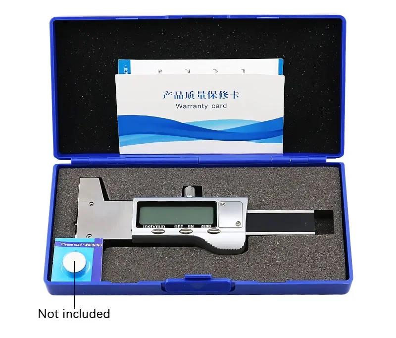 0.01mm Precision Digital Tape Depth Gauge - 0-25mm LCD Stainless Steel Calibrator with Metric/Inch Exchange for Tires