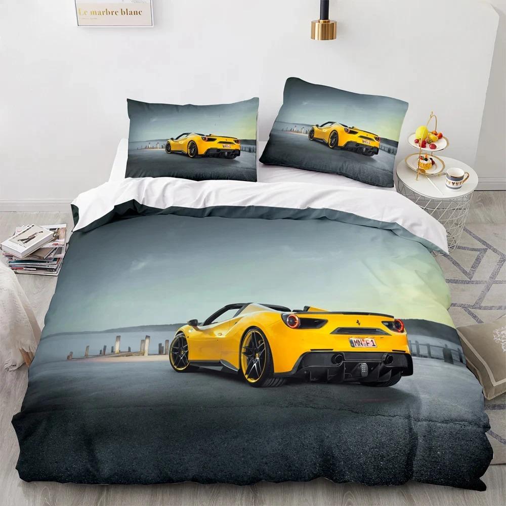 Sports Car Racing Bedding Set Single Twin Full Queen King Size SUV Truck Bed Set Aldult Kid Bedroom Duvetcover Sets Men Boy Gift