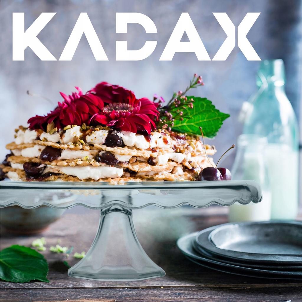 KADAX Patera Na Ciasto 32cm Szklana Tort Owoce Na Nodze