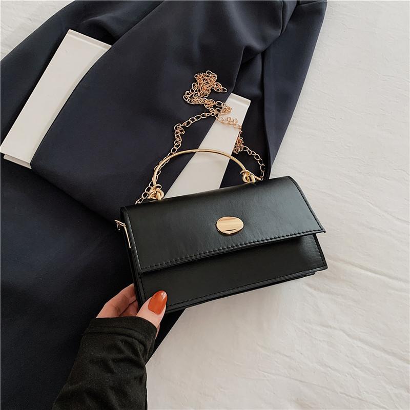 Fashionable Street Style Pu Leather Chain Shoulder Bag Beautiful Square Crossbody Bag