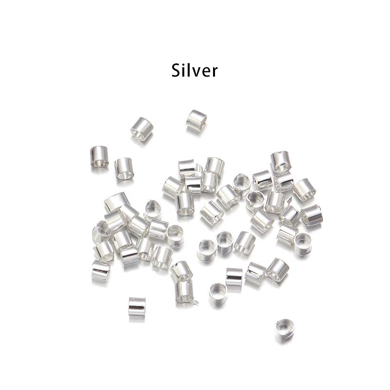500pcs/lot Metal Copper Tube Crimp Beads Stopper Spacer End Beads For Jewelry Making DIY Earrings Necklace Accessories Wholesale