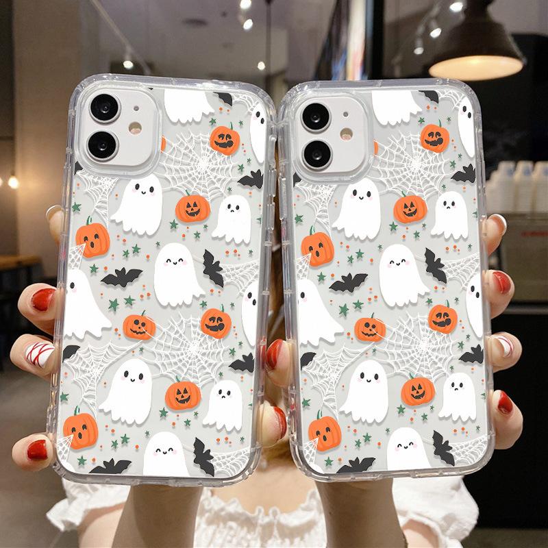 Halloween ghost for iPhone17 mobile phone case Apple 16 Pro air cushion mobile phone case 14/13 anti-drop large hole