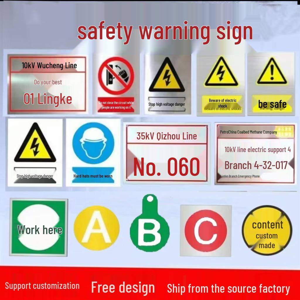 

High Voltage Safety Sign: Reflective, Sunproof, Waterproof, Corrosion-Resistant PVC