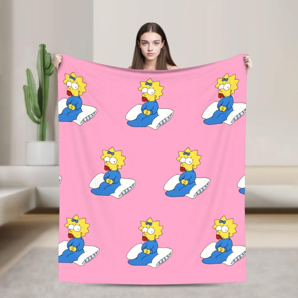 Simpsonsed Cartoon Blanket Velvet Autumn/Winter Multifunction Warm Throw Blanket For Bed Couch Bedding Throws