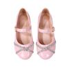 Children's Rhinestone Bow Princess Shoes: Fall Fashion Leather Shoes for Girls