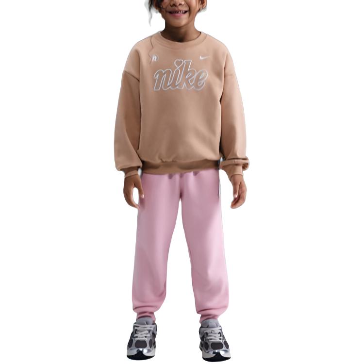 Nike Sweatshirt Round Neck Breathable Letter Fleece Long Sleeve Kids Kids tops IQ2897-200