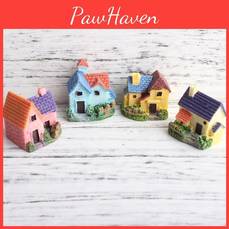 Charming Resin Mini House Villa For Enchanting Micro Landscape Decoration Craft