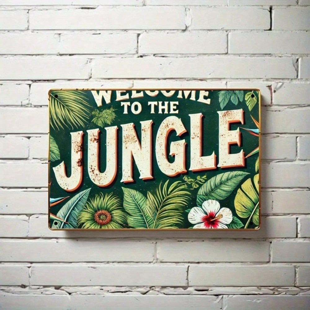 Retro Jungle Tin Sign 12x8 Inch Wall Decor for Home Bar Cafe