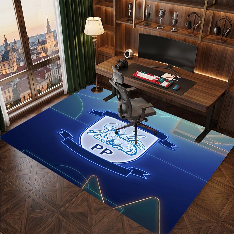 Preston North End Football Print Crystal Velvet Rug, Comfortable Water Absorbent Non Slip Indoor Floor Carpet