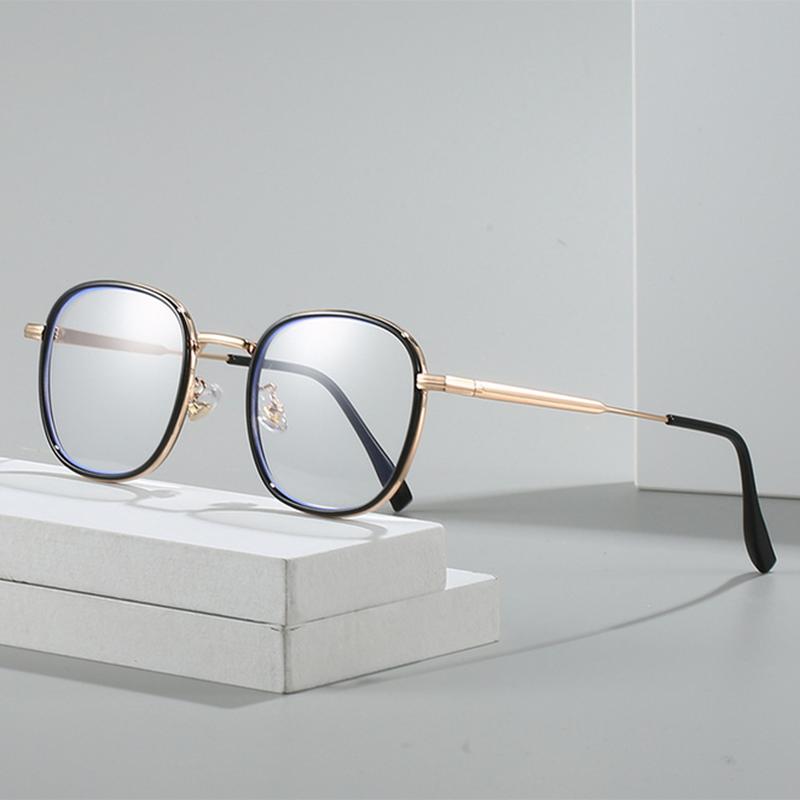 Square Myopia Glasses Metal Frame Women Men Eyeglasses TR90 Frame Prescription Eyewear 0 -0.5 -1.0 -2.0 -3.0 To -6.0 Diopter