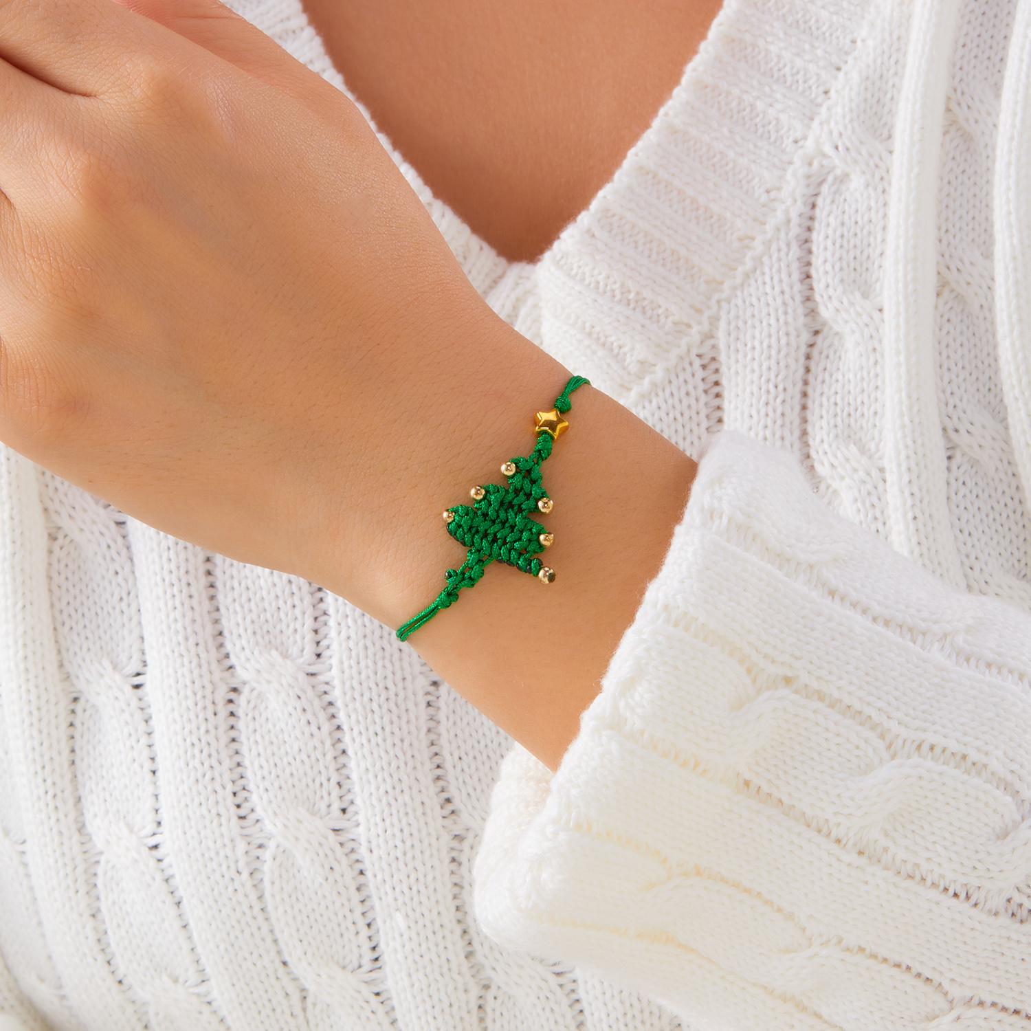Christmas Tree Handmade Creative Design Bracelet for Women Xmas Sweet Charming Moral Personality Festival Girls Party Gifts