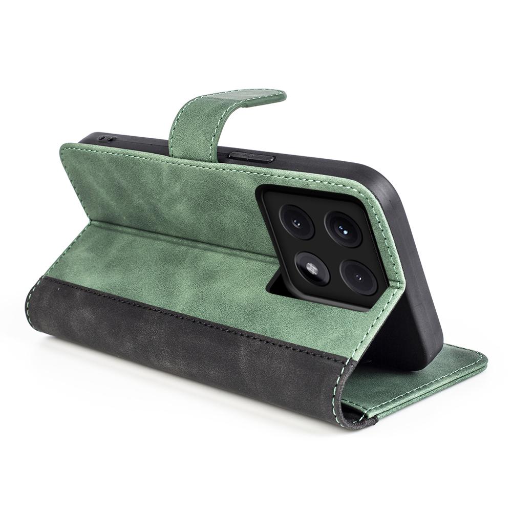 For Xiaomi 14T Wallet Case Leather Phone Cover Splicing Color