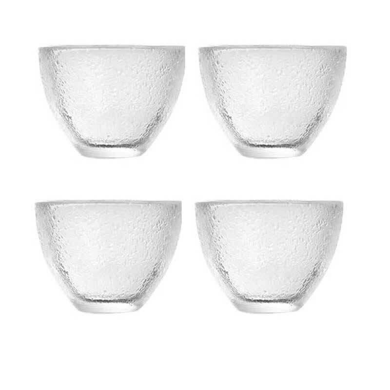 Qiwei Japanese Style Handmade Hammered Glass Sake Cup Set