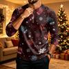 Men's Christmas Printed Long Sleeve Shirt