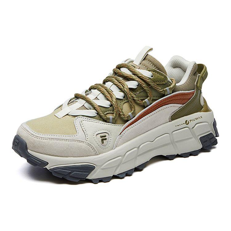 Fila Fusion Skyrunner Fabric Synthetic Leather Round Toe Lace-Up Low-Top Dad Sneakers Women sneakers Canvas-Green T12W111101FTS