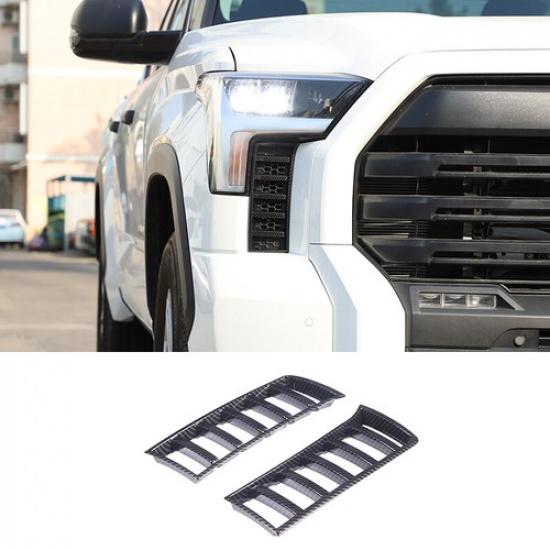 for Toyota Tundra   ABS Carbon Front Mesh Grill Molding Cover Trim 2pcs