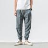 2024 Plus Size Men's Cotton Linen Harem Jogger Pants - Chinese & Japanese Style Lantern Design