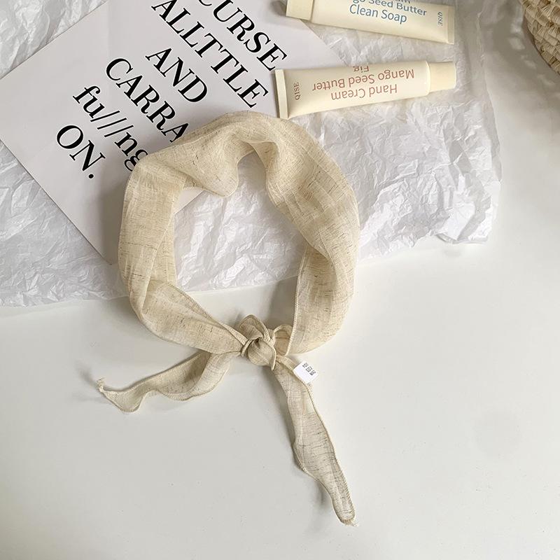 Triangle Scarf Scarf Women's New Literary and Versatile Neck Protection Silk Scarf Scarf Headscarf Summer Women's Pastoral Hair Accessories Headgear