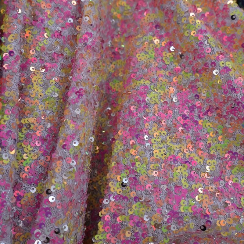 Sparkly Sequin Fabric Opaque Glitter Material for Wedding Stage Backdrop Decor Party Performance Costume DIY Sewing 1/3Yard