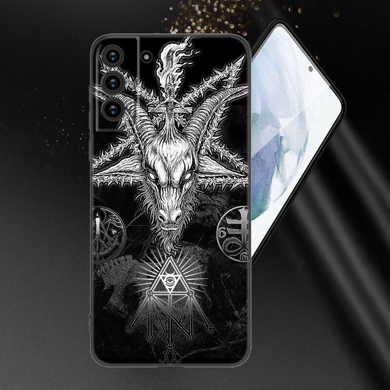 Pouzdro na telefon Satanic Scary Skull pro Samsung Galaxy S20 S21 FE S22 Ultra S10 Lite S10E S9 S8 Plus S7 Edge měkký TPU černý kryt