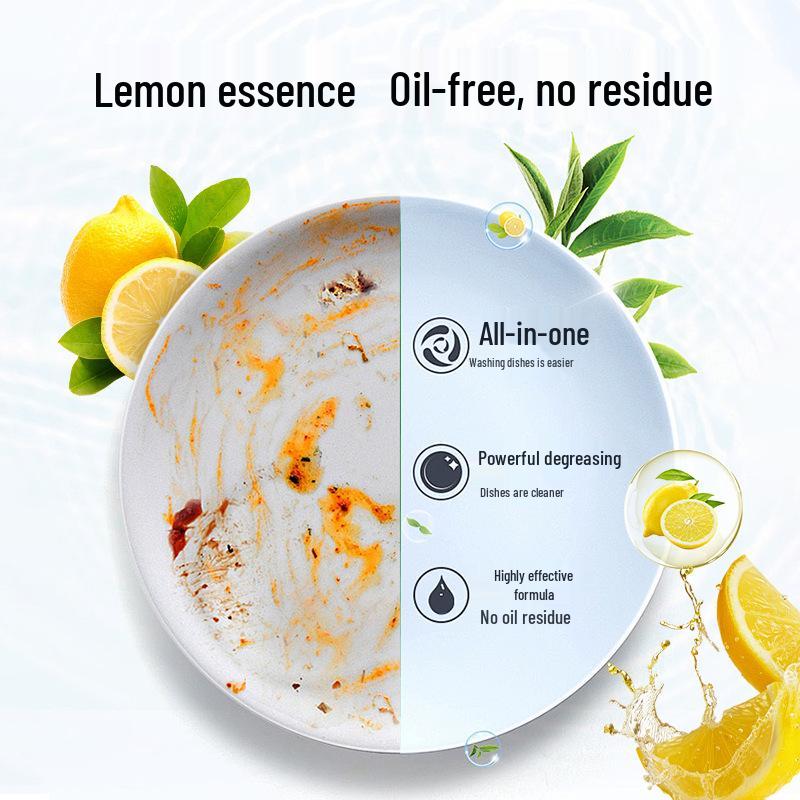 Lemon Dishwasher Detergent - Cold Water Degreaser, Super Concentrated, Large Bucket Boxu