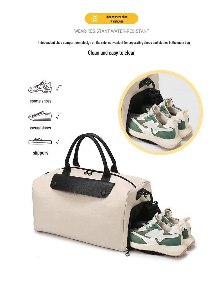 Women's Large Capacity Short Trip Handbag: Dry/Wet Separation, Lightweight for Gym/Business, Single Shoulder Luggage Bag