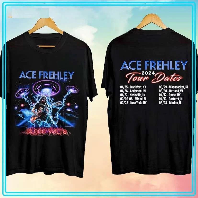 Ace Frehley 2024 Tour Dates Concert T-Shirt Fan Gift Rock Band Merch S-5XL Unisex T-Shirt XXXL