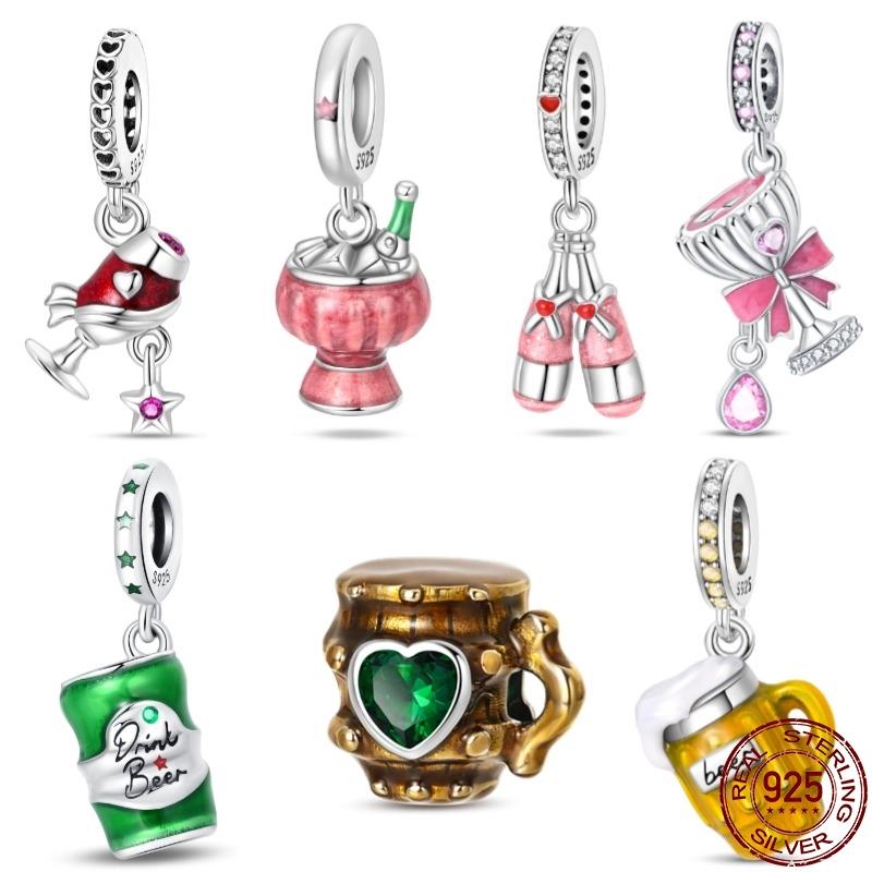 100% Authentic Copper Metal Metal Beer Series Charm Bead Components Compatible With Authentic Original 3mm Pan Bracelet High Quality Fine Jewelry