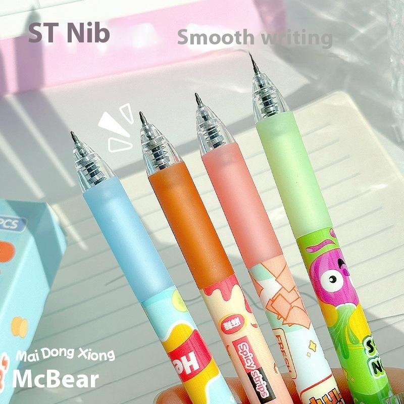 4Pcs 0.5Mm Black Blue Ink Gel Pen School Office Supplies Kawaii Cute Erasable Gel Pen Set Korean Stationery