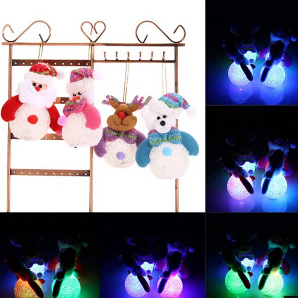Christmas Gift LED Snowman Light Home Ornaments Xmas Tree Hanging Decoration