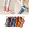 Christmas gift Comfortable Women Santa Claus High socks Cute Coral fleece Stocking Winter Warm