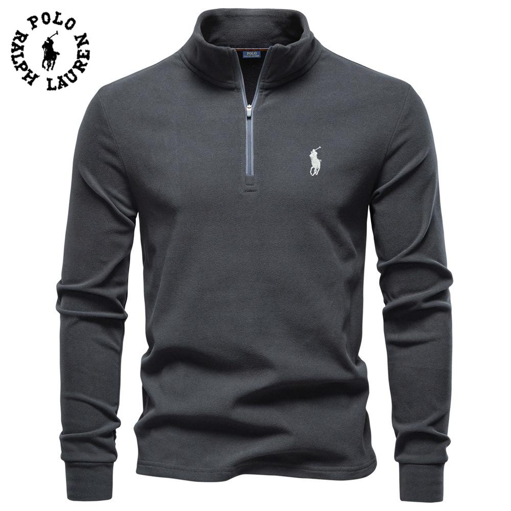 

Polo Ralph Lauren 2025 Осень/Зима Вышитый Новый Большой Мужской Стойка-Воротник Половина Молнии Длинный Рукав Немецкий Вельвет Теплый Базовый Свитер L