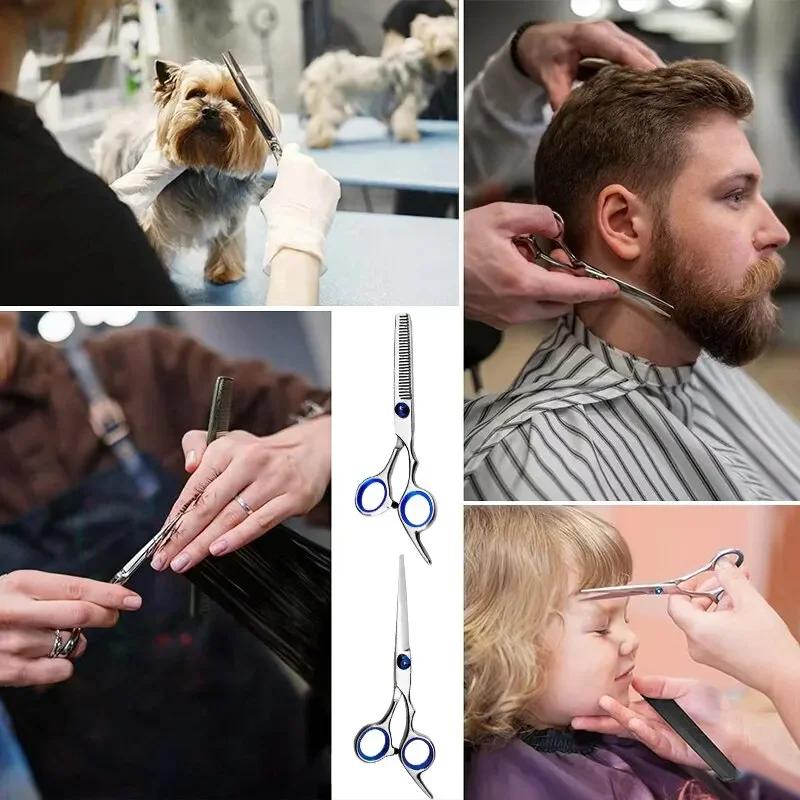 Professional Hairdressing Scissors Stainless Steel Cutting Thinning Barber Shear for Home Salon Use