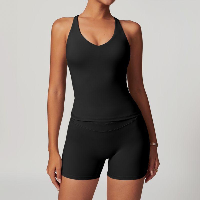 Guangzhou Zechuang Clothing Co., Ltd. Brushed Tight Back Yoga Suit Stretch High Waist Workout Clothes for Women Running