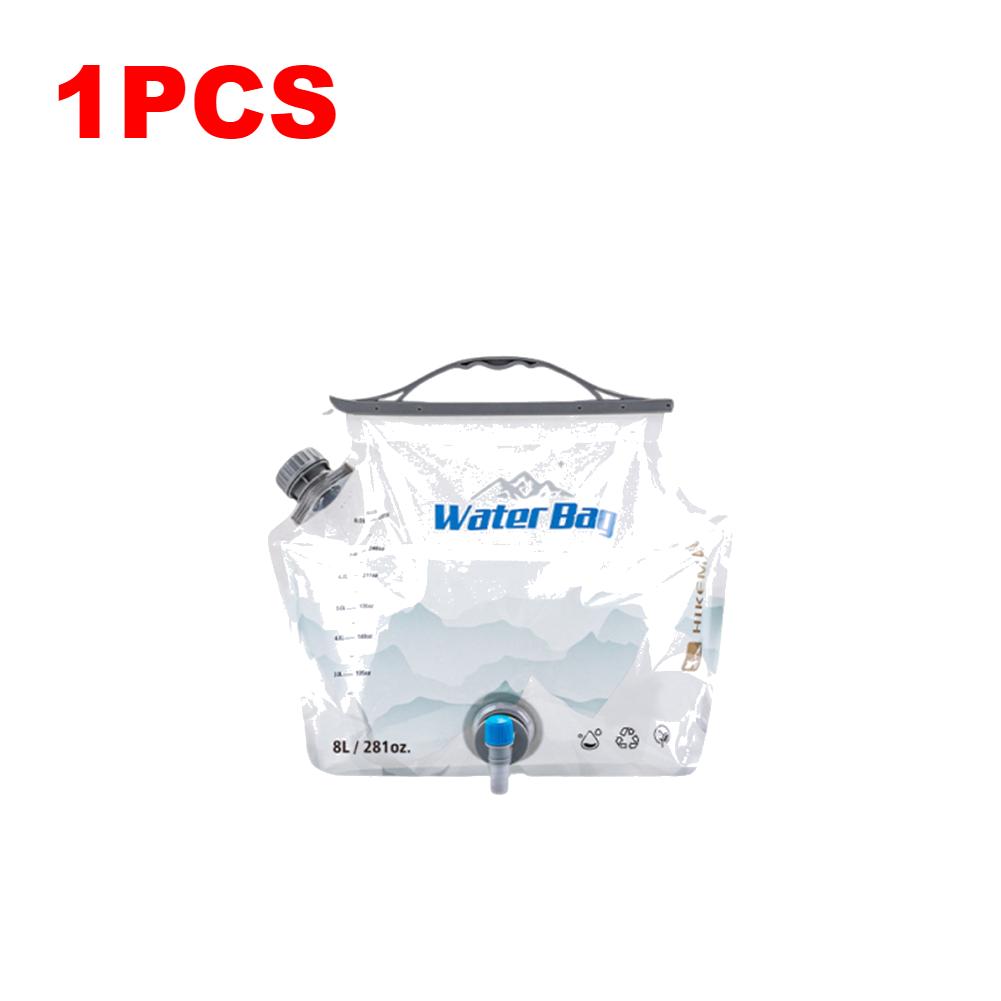 1-10PCS 8L Camping Water Bag Portable Water Container Bag Foldable Water Storage Carrier With Faucet&Handle For Outdoor Camping