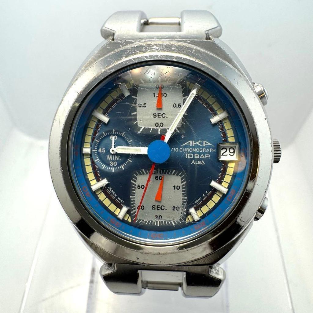 Used "Actual work with meaning" SEIKO SEIKO ALBA Alba AKA chronograph wristwatch 90s