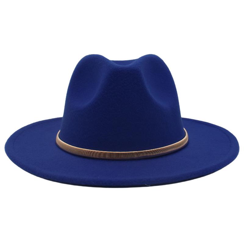 European And American Cashmere Top Hat Gold Ring Accessories Fashion Jazz Hat Four Seasons Popular Felt Hat Gentleman Lady Big Edge Hat (