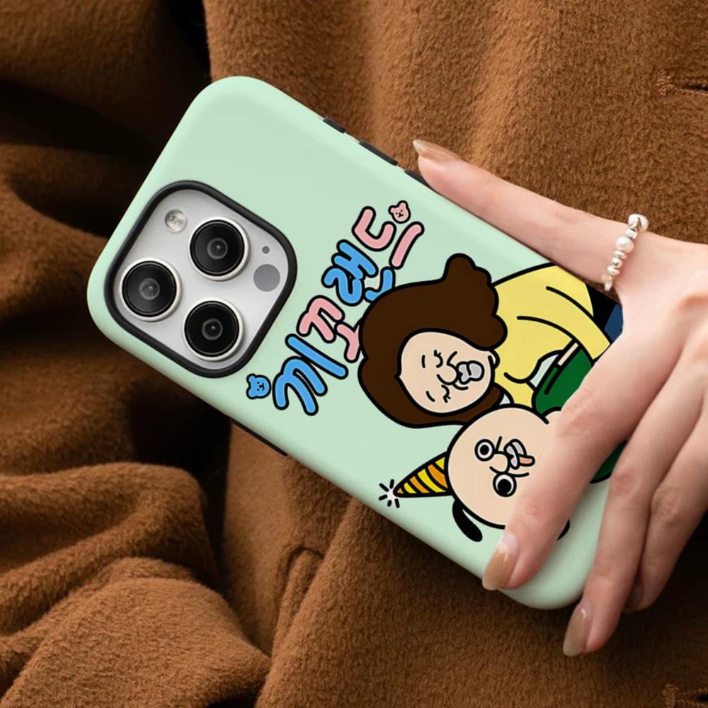 Cartoon Cute Bbang Bbang Phone Case For IPhone 16 15 14 13 12 11 Pro Max Plus Samsung S24 S23 Ultra Glossy HD Hard PC Cover