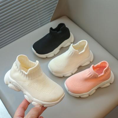 Sapatos casuais infantis, tênis infantis, meias, tecido elástico, slip-on, meninos, meninas, meias, sapatos respiráveis, outono de 2024, nova moda, 21-30
