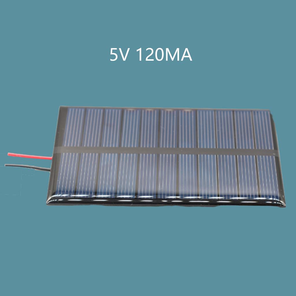 Portable Solar Plate with Wire 5V 120mA 0.8W Small Cell Module Polysilicon Board Outdoor Solar Battery Charger Easy Use